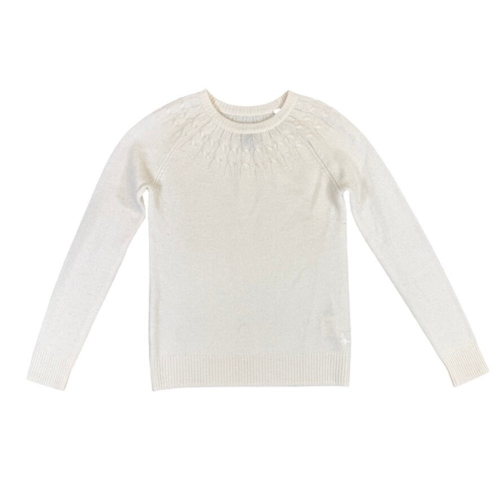 Jack Wills Cream 100% Cashmere Cable Knit Crew Neck Sweater Womens US 2 UK 6